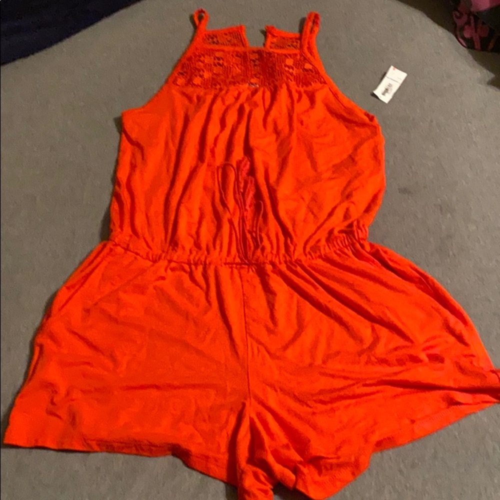 orange halter romper